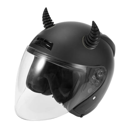 2 x Helmet Threaded Bull Horn Decoration Suction Cup Black for Car/Motorcycle