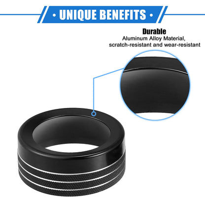 5pcs AC Climate Control Knob Ring for Chrysler 300, Dodge Challenger Black