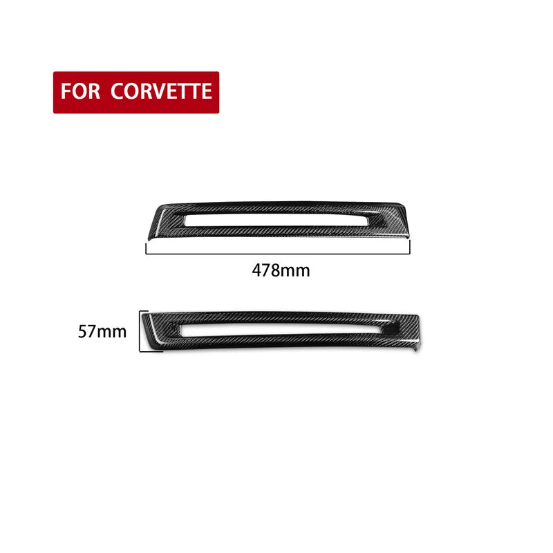 Real Carbon Fiber Rear Fog Light Lamp Cover Trim for Corvette C7 2014-2019