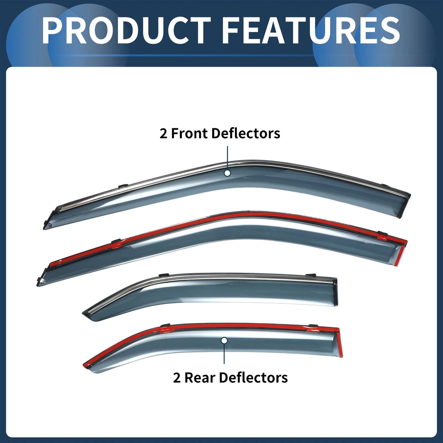 Window Deflectors 1 Set for Mitsubishi Lancer (2008-2017)