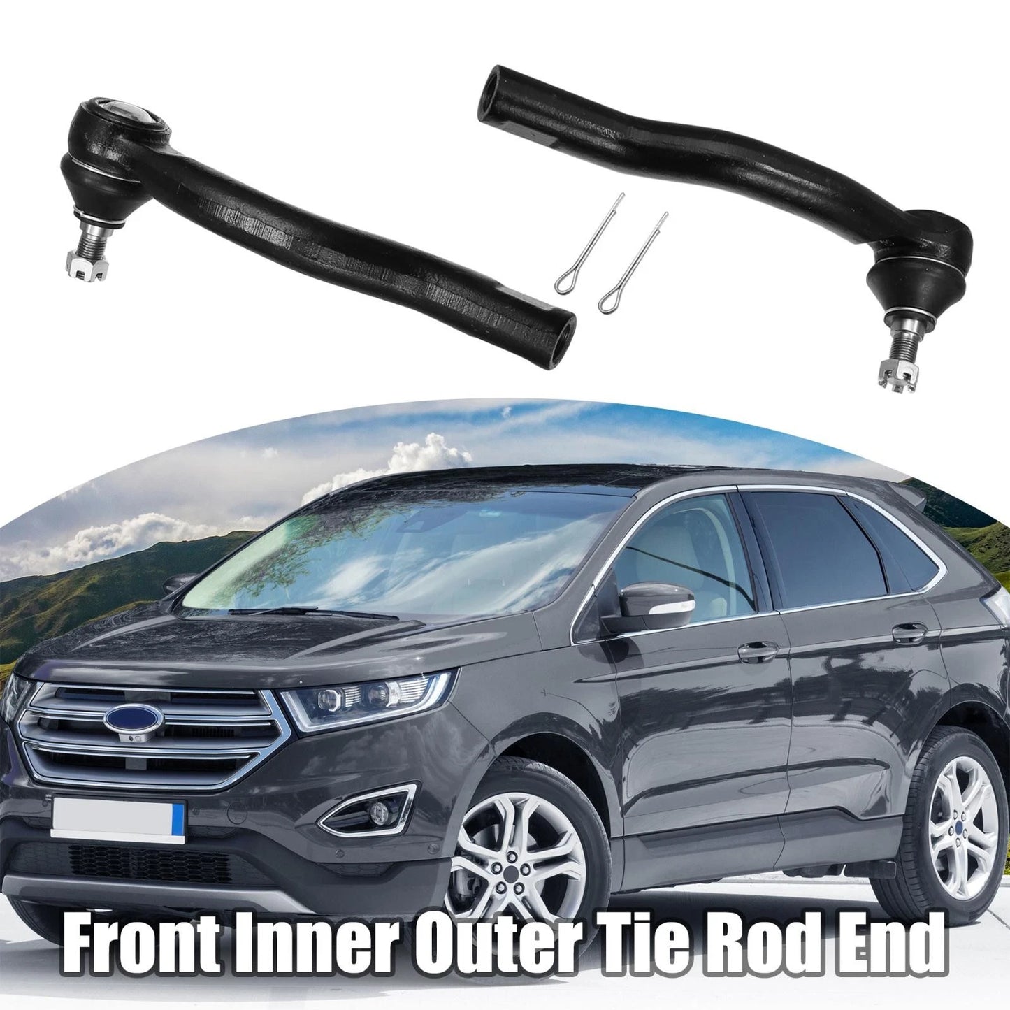 2 x Front Outer Tie Rod End Links Kit for Lincoln Ford (2000-2006)