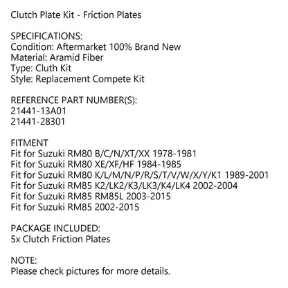 Clutch Kit for Suzuki RM85 RM80 (2002-2015, 1978-1981)