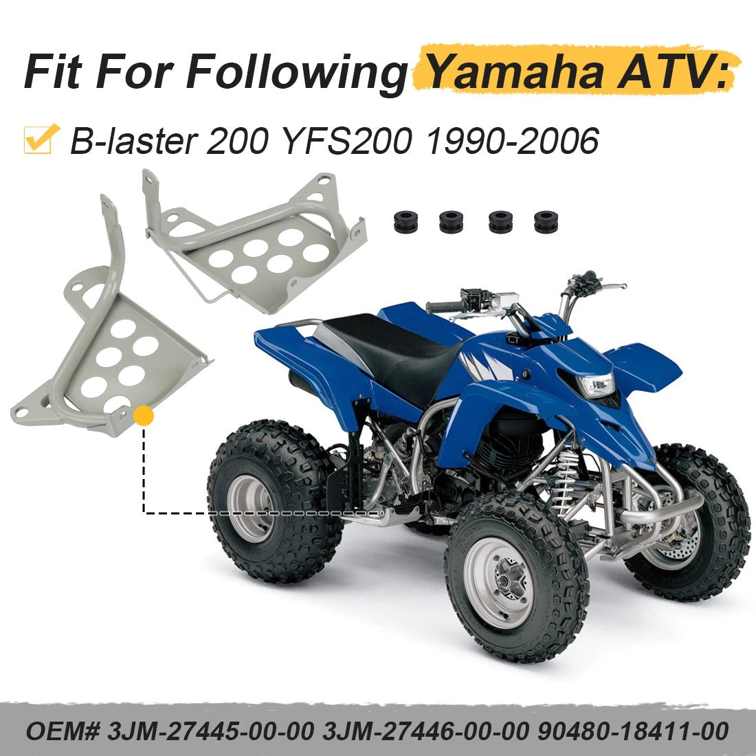 2x Heel Guards Footrest Left/Right for Yamaha Blaster 200 YFS200 (1990–2006)