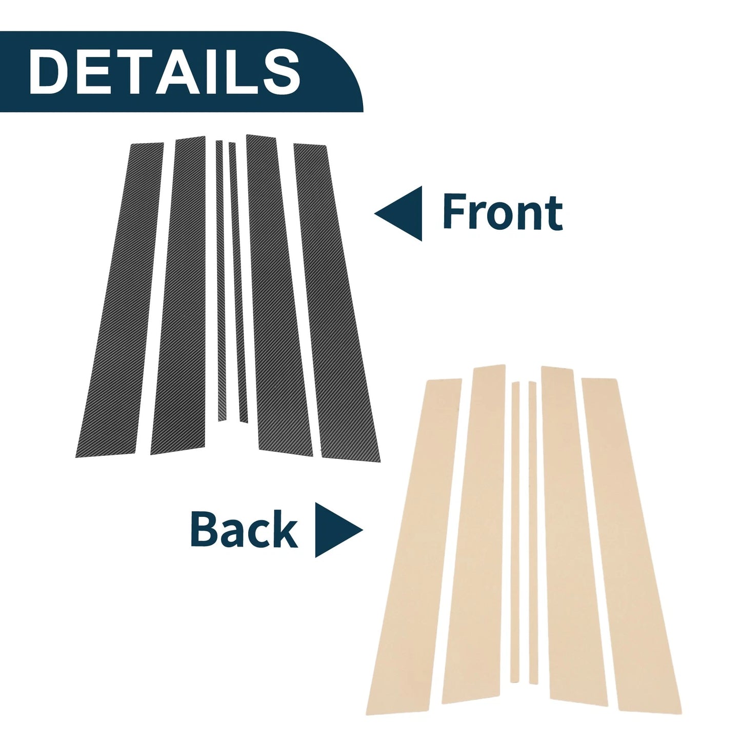 6pcs Door Pillar Window Trim for Toyota 4Runner (2003–2009)