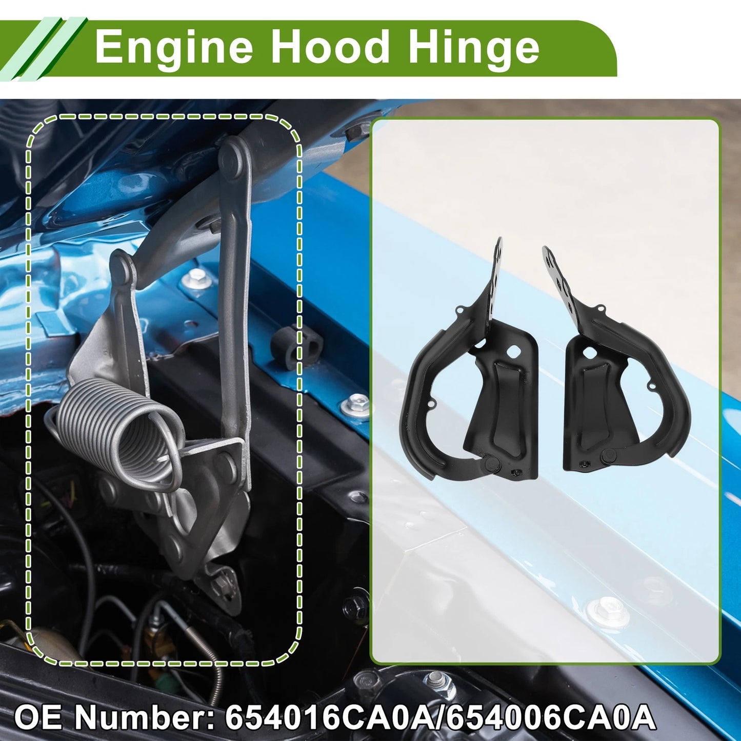 Hood Hinges for Ford Focus Escape Front Bonnet Bracket (2012-2018) 2 x