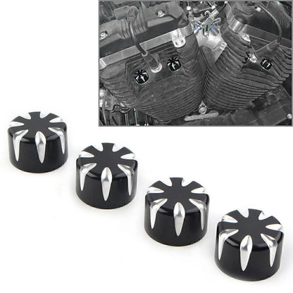 4 x Motorcycle Engine Screw Topper Cover Head Bolt Caps Black for Harley 883