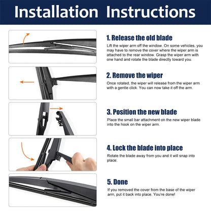 Rear Windshield Wiper Blades for Hyundai Elantra (2012-2017)