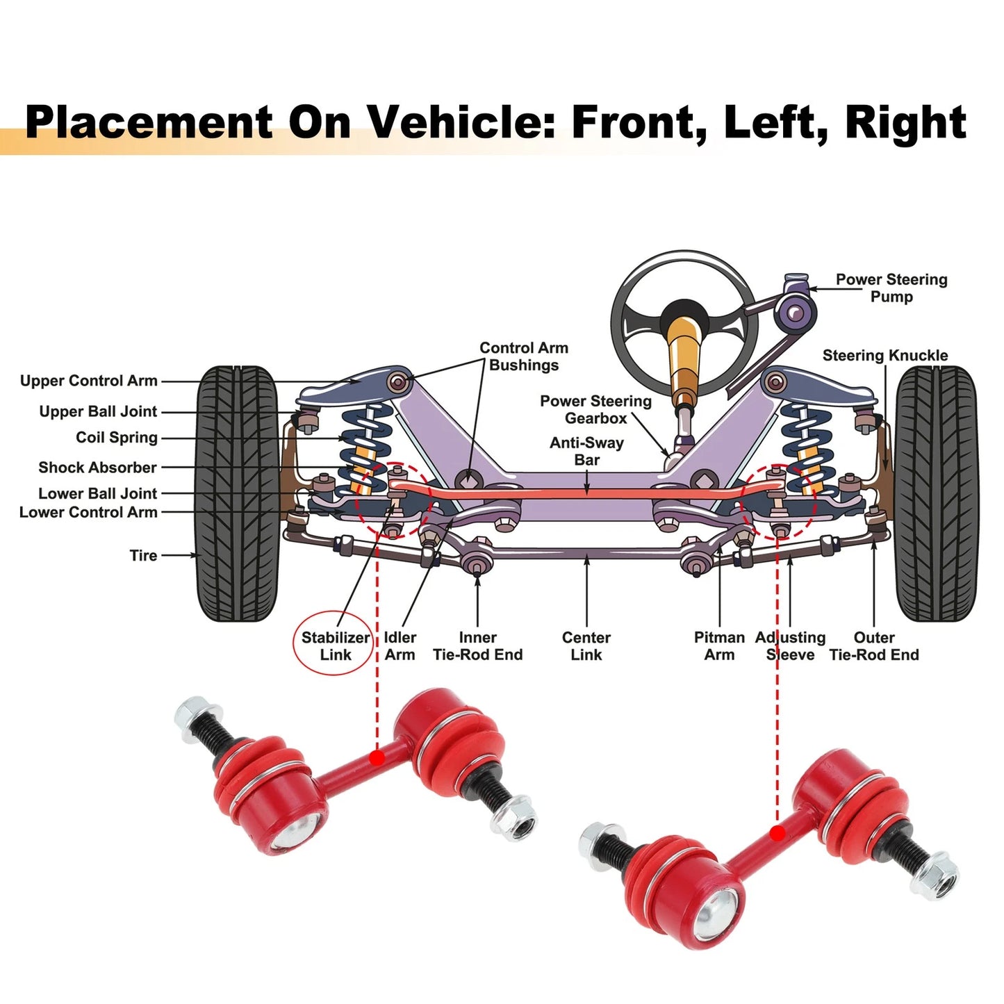 Front Sway Bar Links for Acura TL, Honda Accord (2004-2008)