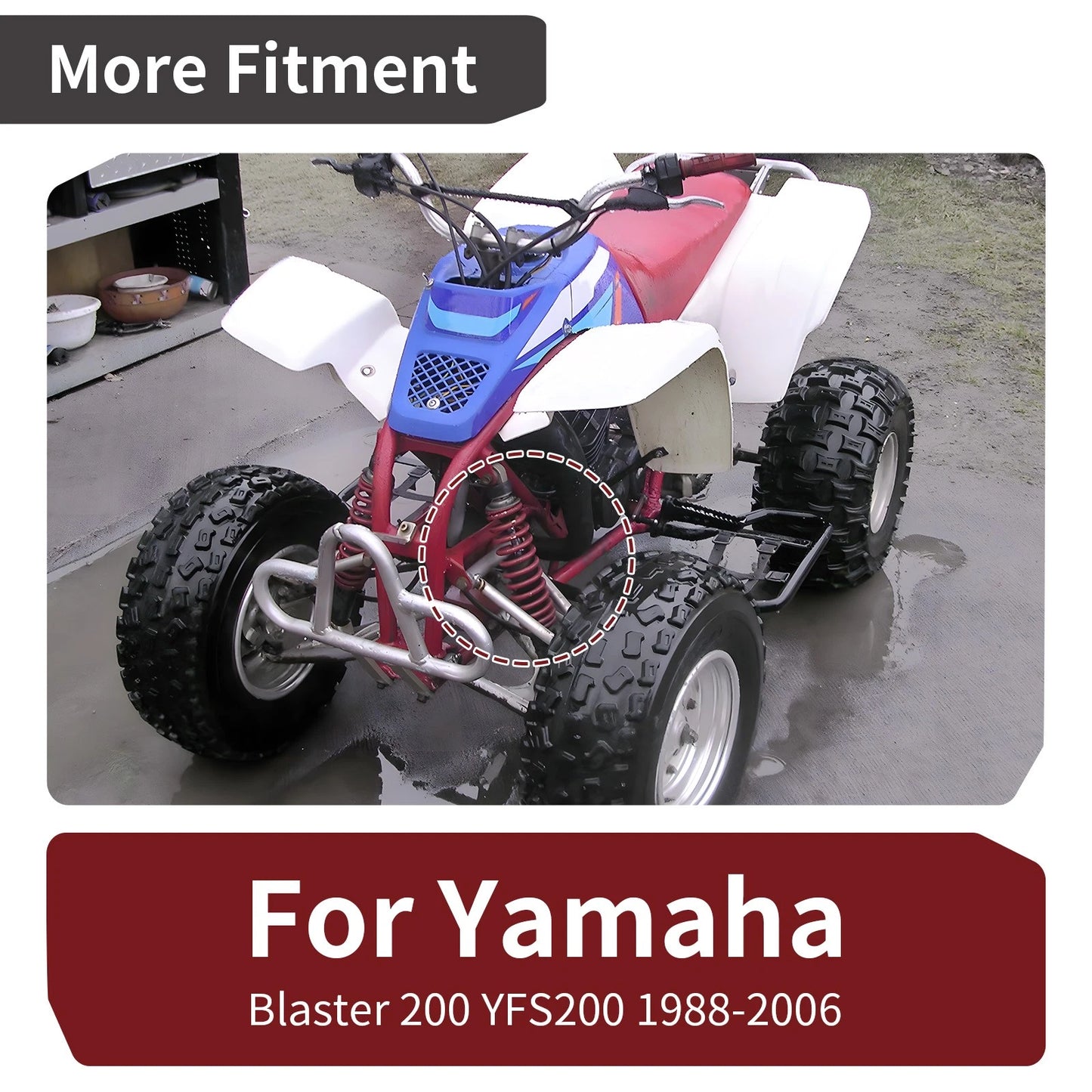 Red Front Left/Right Shock Absorber for Yamaha Blaster 1988-2006 YFS200 ATV