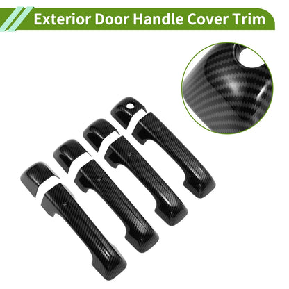Exterior Door Handle Cover Trim for Dodge Ram 1500 (2019-2024) Carbon Fiber Black