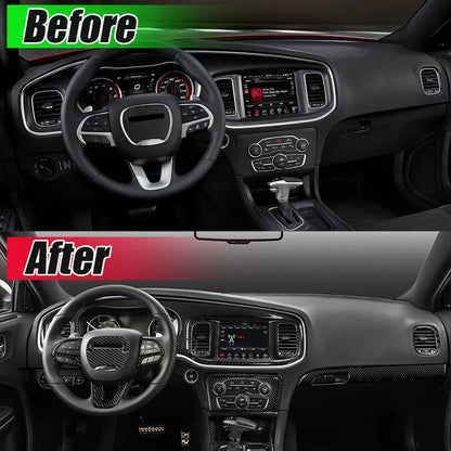 Carbon Fiber Dashboard Panel Cover Trim for Dodge Charger (2015-2020)