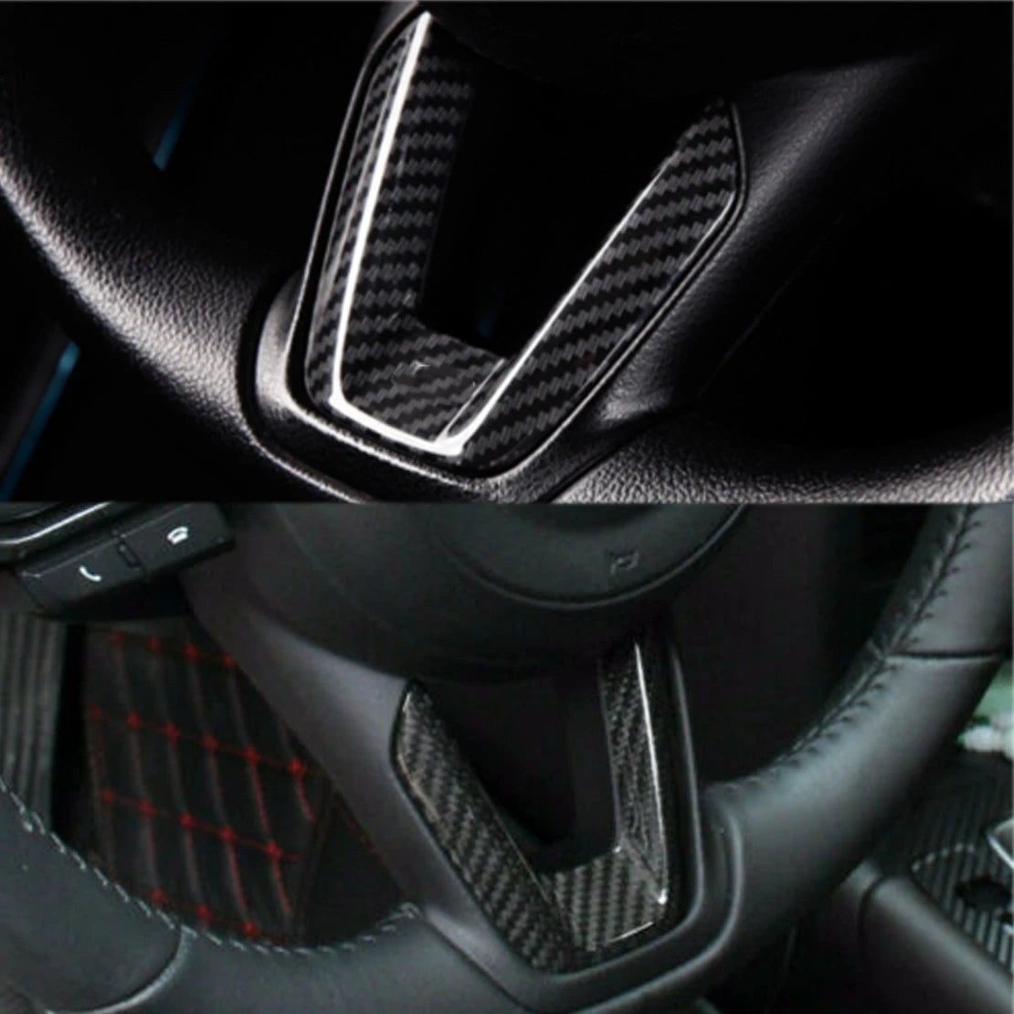 Carbon Fiber Steering Wheel Center Trim for Mazda 3 6 CX-5 CX-9 (2004-2023)