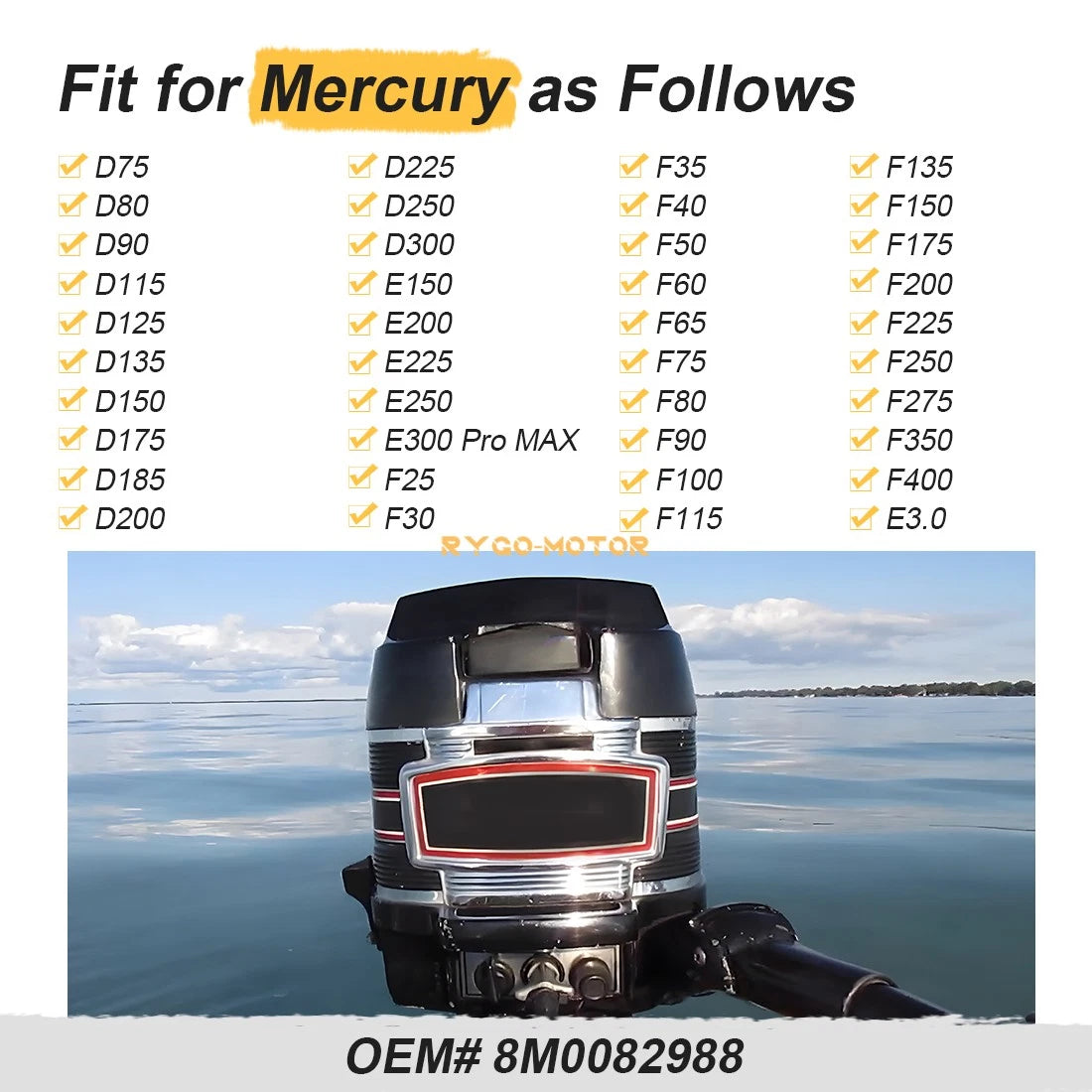 Position Sensor 150 HP EFI 3.0L for Mercury D75 D300 E150 E200 E250 E300