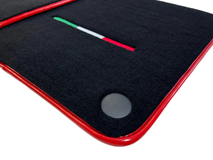 Black Floor Mats for Ferrari 599 Coupe 2006-2012 Tailored Carpets with Red Trim