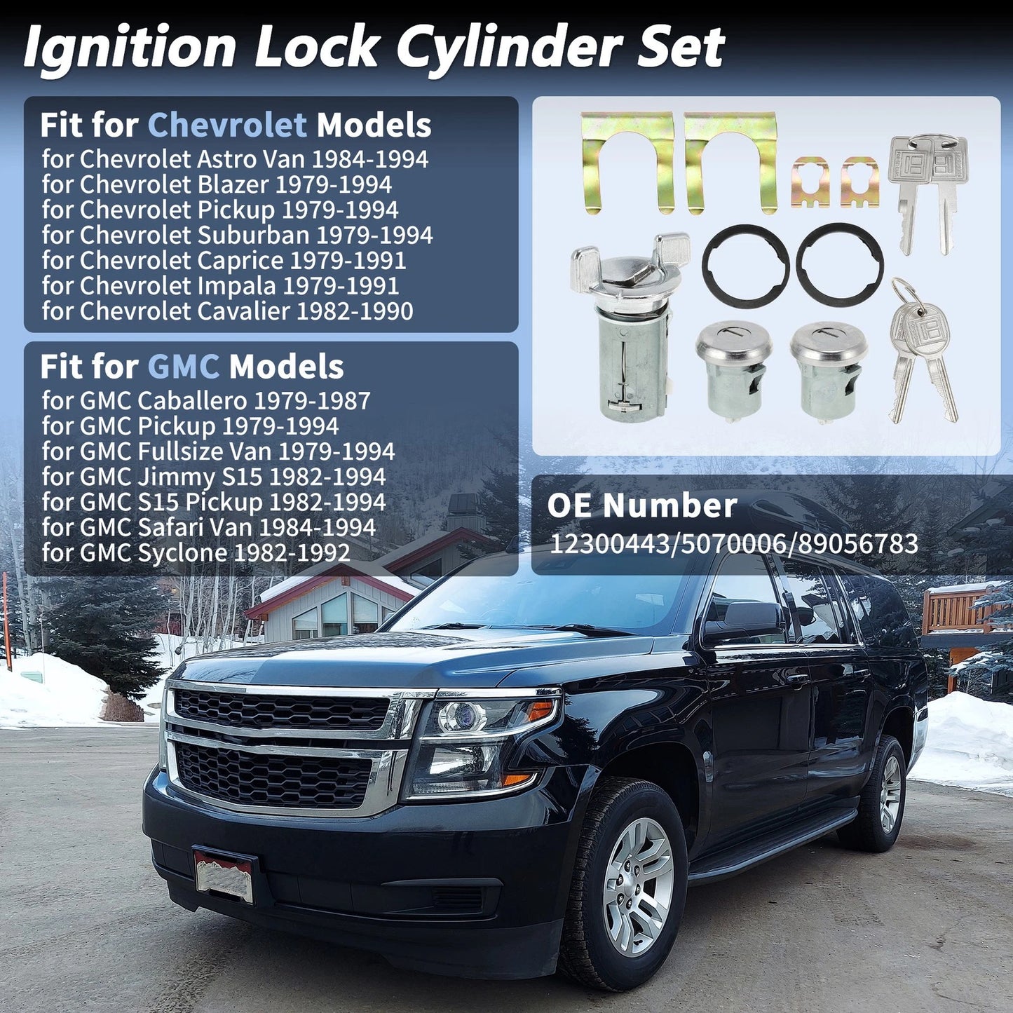 Ignition Lock Cylinder & Door Lock for Chevy Suburban (1979–1994)