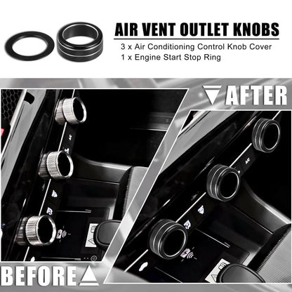 4pcs Black Air Conditioner Shift Knob Covers for Honda Civic (2022)