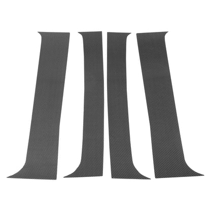 4pcs Door Pillar Window Trim for Chevy Silverado Carbon Fiber Pattern Black