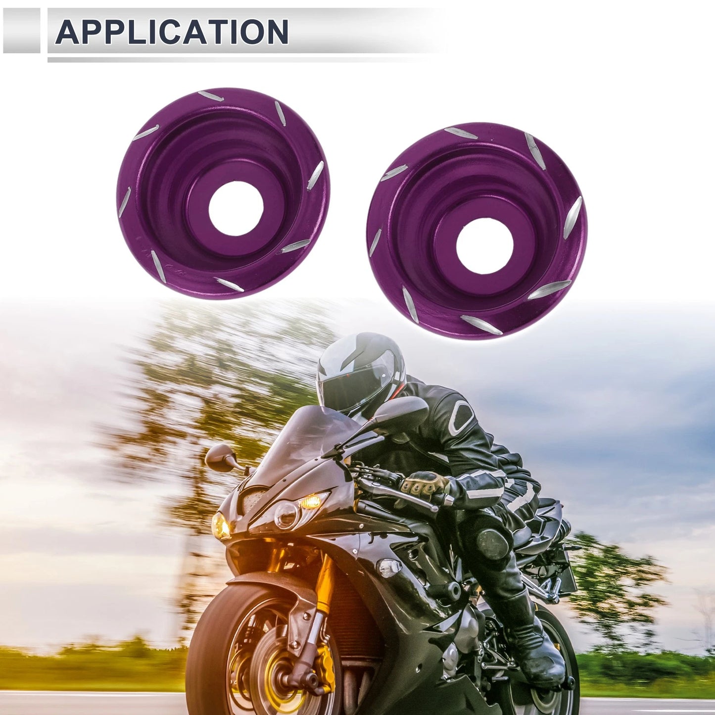 Motorcycle Slider Frame 12mm Aluminum Alloy, 2 x Purple for Make Model