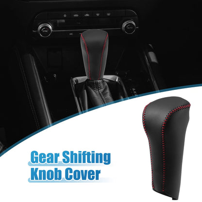 Gear Shift Knob Cover for Honda Civic (2006-2011) Black Red Stitches