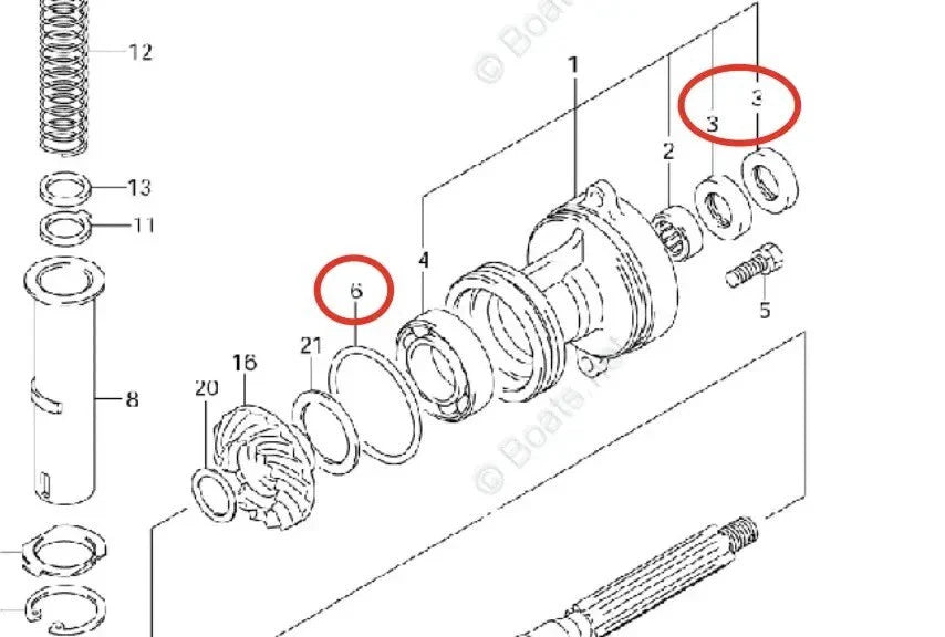 Lower Unit Oil Seal for Suzuki 20-30 HP Outboard