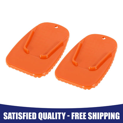 Kickstand Support Plate Pad 2 x Orange Side Stand Extension Pad for Motorcycle