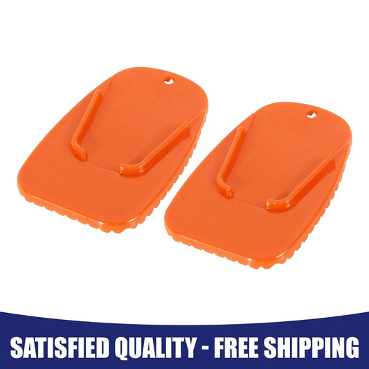Kickstand Support Plate Pad 2 x Orange Side Stand Extension Pad for Motorcycle