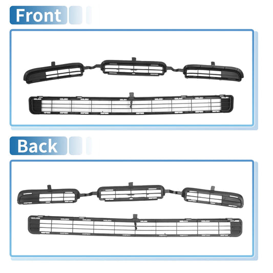 2 x Front Lower Bonnet Bumper Grille for Toyota RAV4 (2006-2008) Black
