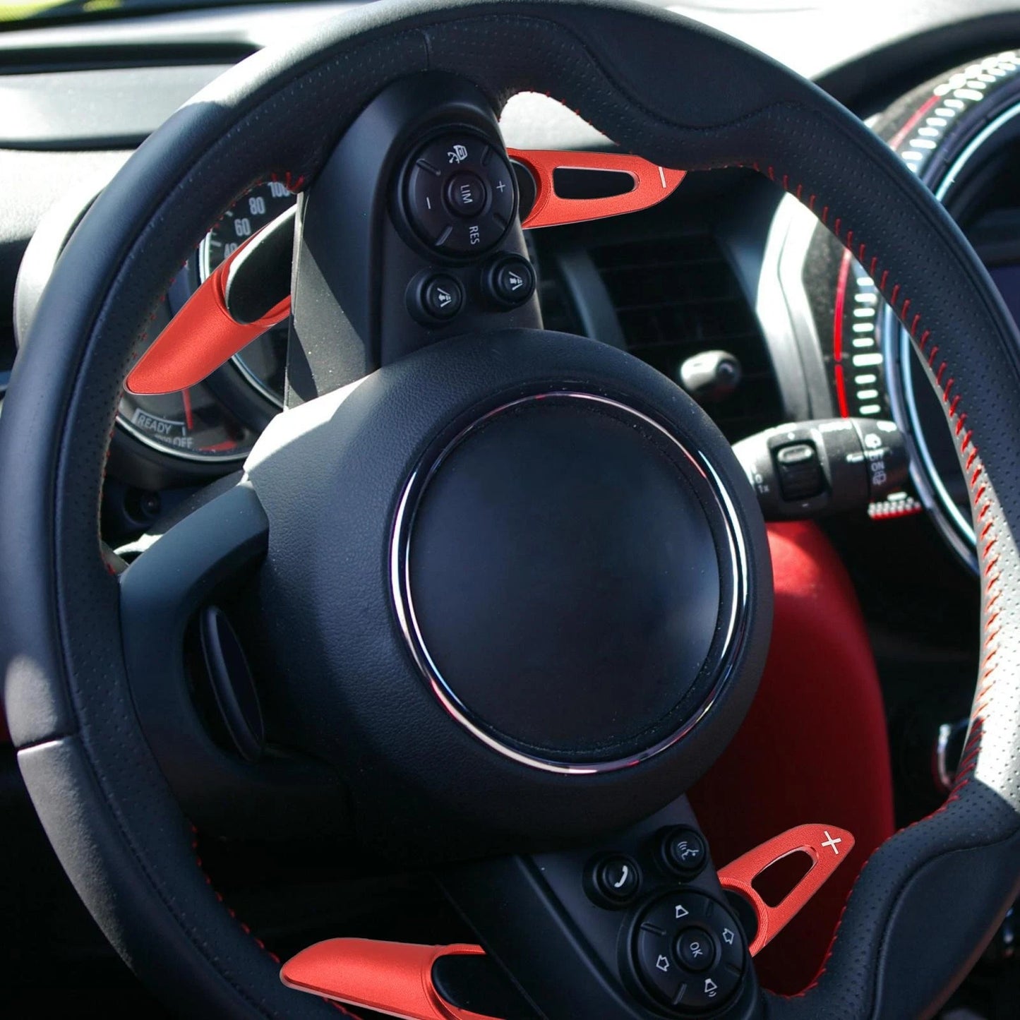 Red Car Steering Wheel Shift Paddle Extend Cover for BMW Mini Cooper (2002-2023)