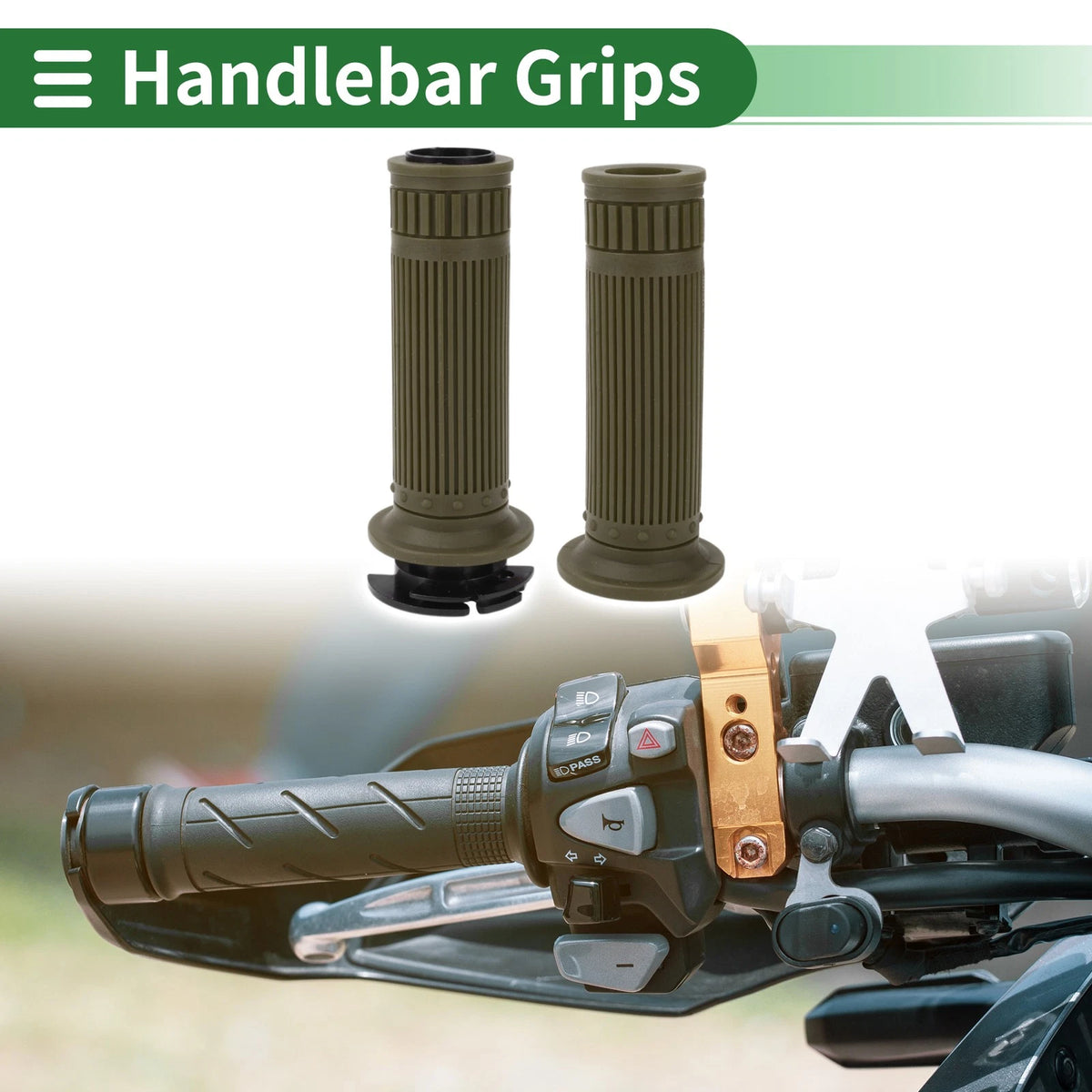 Grips 7/8" 22mm Hand Grips Cover Kit TPU Green for Motorcycle