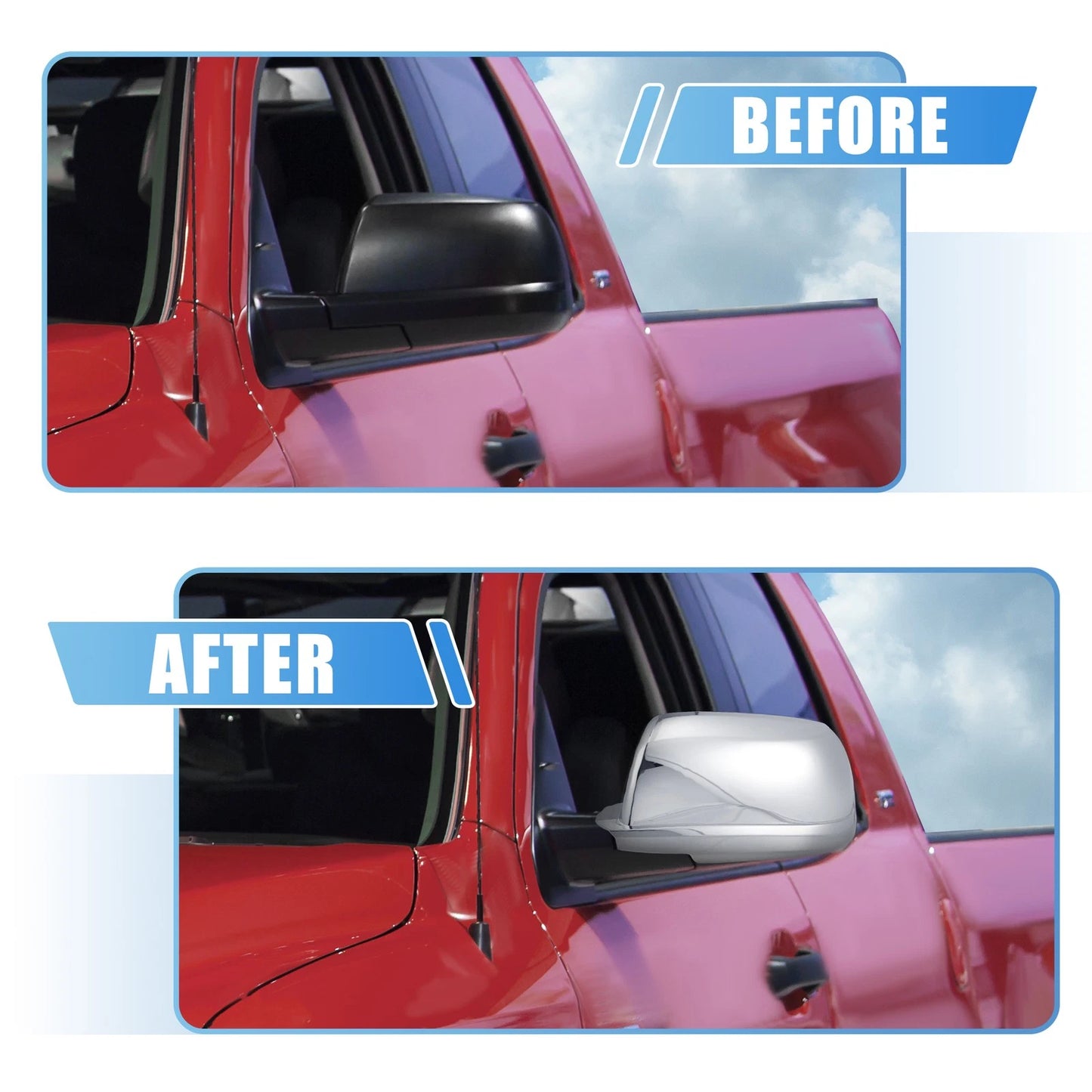 1 Pair Car Exterior Chrome Plated Full Mirror Cover for Toyota Tundra