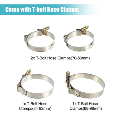 Car Hose Boot Set with T Bolt Clamp for Ford F250 Super Duty 6.0L Diesel