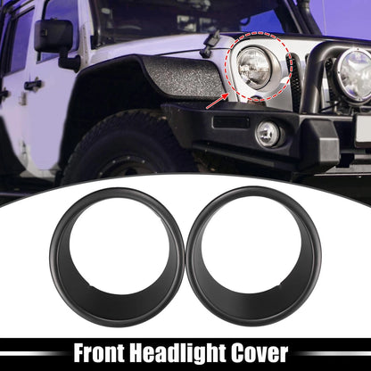 Exterior Front Headlight Cover Trim Sticker for Jeep Wrangler (2007-2017)