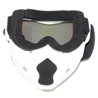 Full Face Paintball Airsoft Mask Goggle for Motorcycle - White