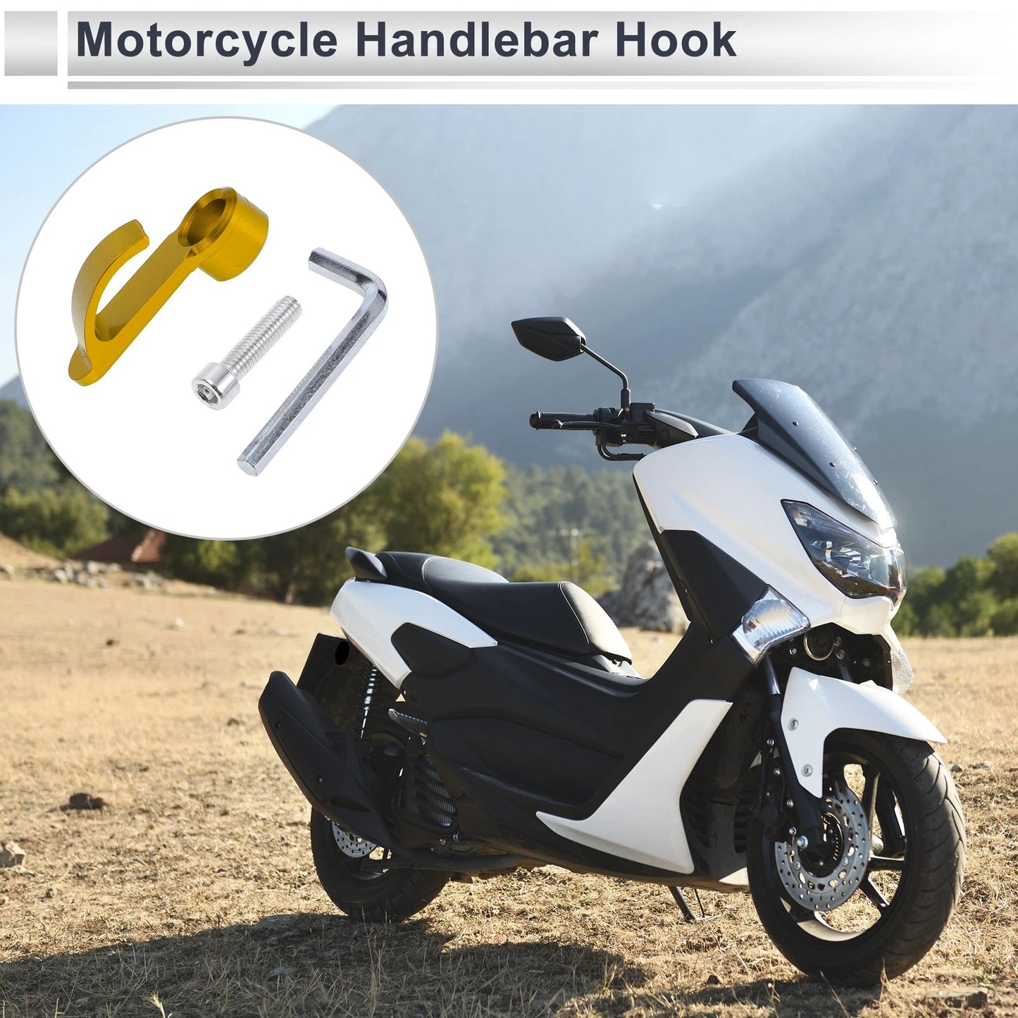 1 Set Universal Handlebar Hook Load-Bearing Gold Tone for Motorcycle