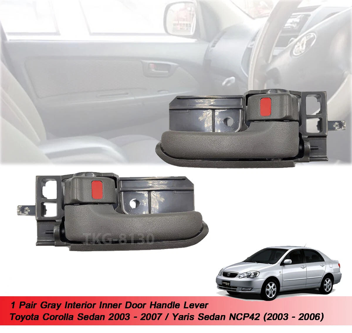 Gray Door Handle Lever for Toyota Corolla/Yaris Sedan (2003-2006)