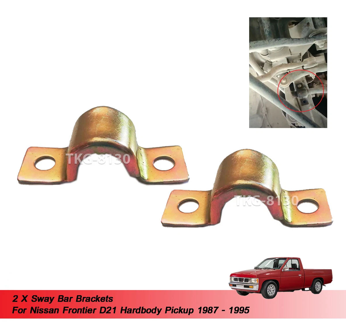 2 x Sway Bar Brackets for Nissan Navara Frontier D21 (1987-1995)