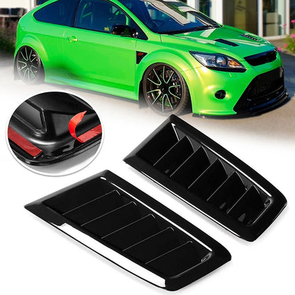 Hood Vent Scoop Kit for Black AUTO - Cold Air Flow Intake Louvers (Fits Various)