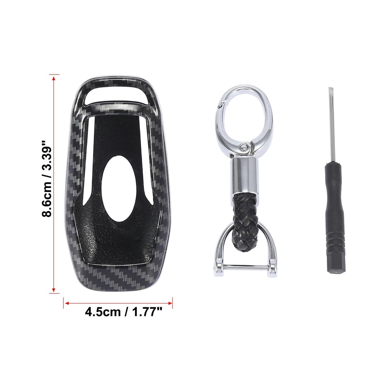 Carbon Fiber Remote Key Fob Cover Case Ring Set for Ford Fusion (2013-2020)
