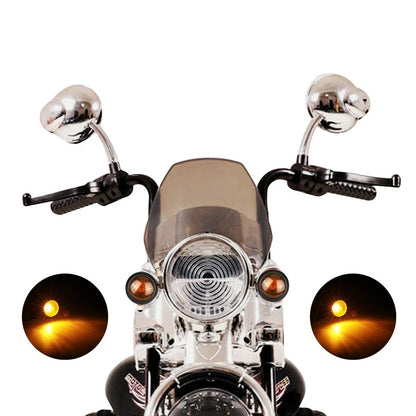 Chrome Amber Bullet Motorcycle Turn Signal Light 2 x Pcs for Bobber Chopper