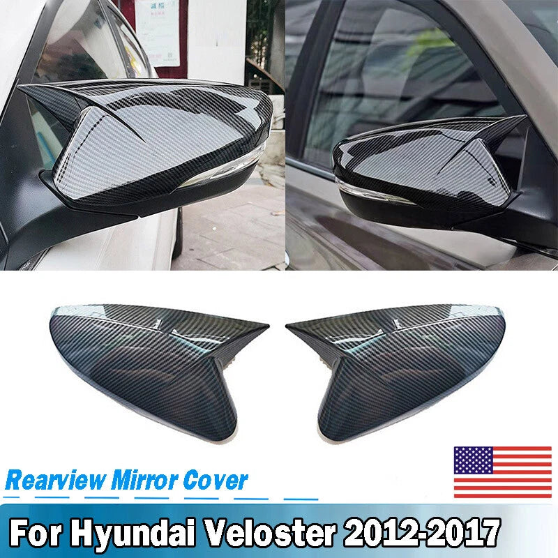Carbon Fiber Rear View Mirror Covers for Hyundai Veloster (2012-2017)