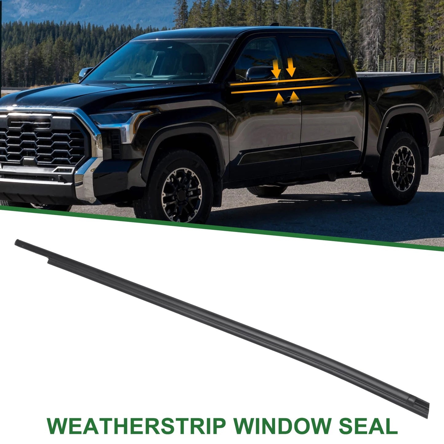 1pc Rear Right Weatherstrip Window Seal for Toyota Tundra (2007–2021)