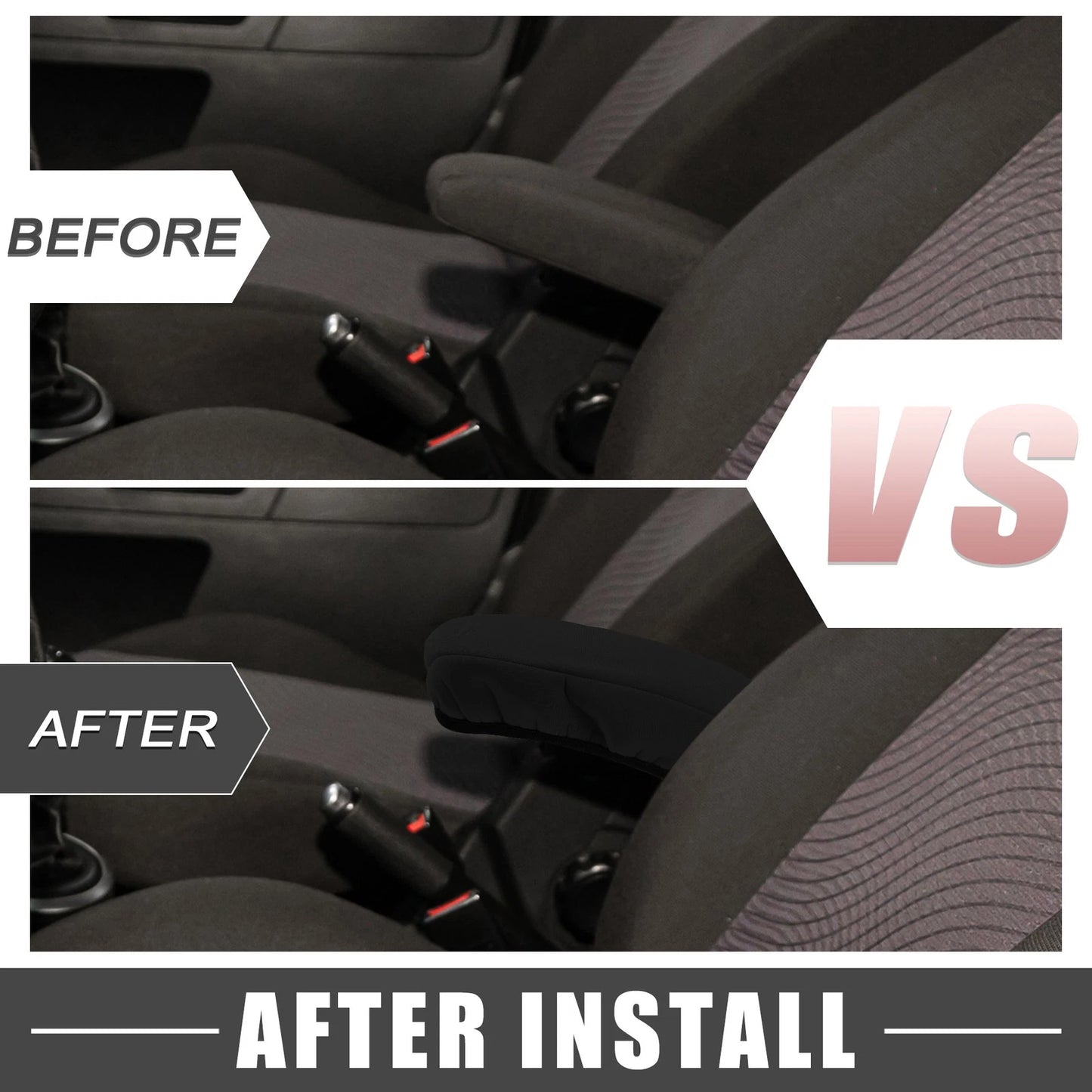Car Center Console Armrest Cover for Ford Fusion (2017-2020) Black