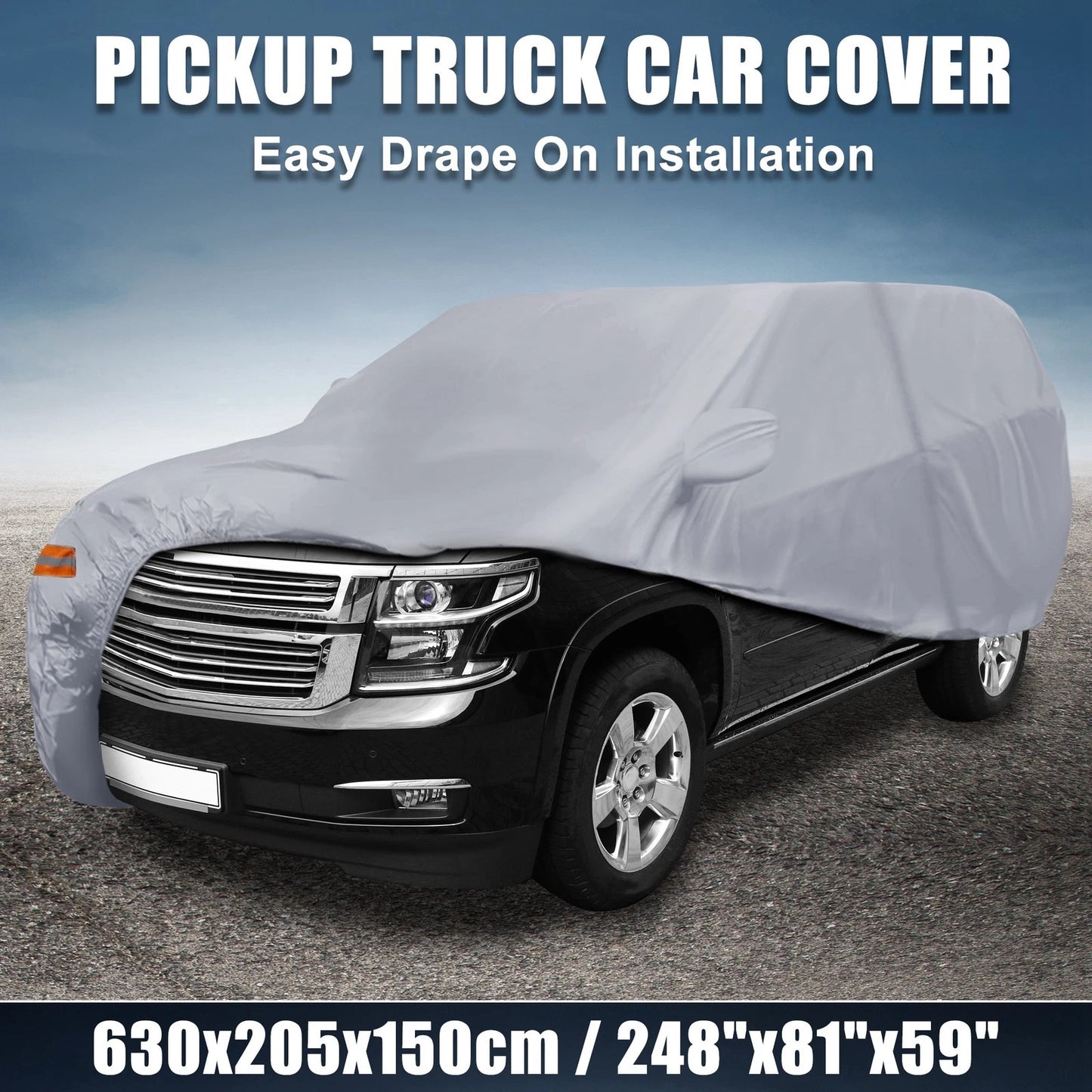 SUV Car Cover 190T Sun Protection for Chevrolet Tahoe 4-Door Gray (2007-2024)