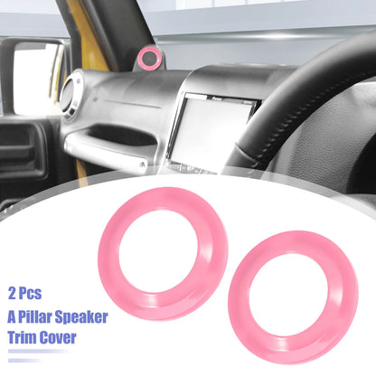 Pillar Speaker Decoration Covers for Jeep Wrangler JK (2007-2014) Pink