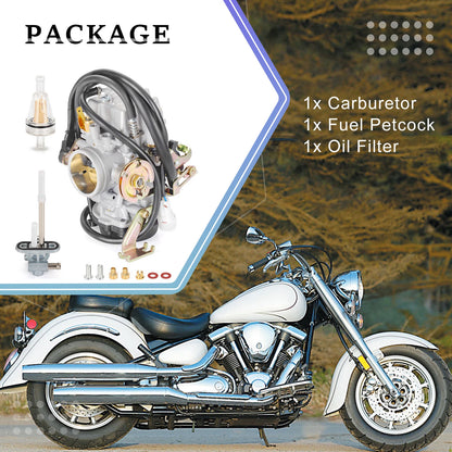 Carburetor Carb & Fuel Pectcock for Yamaha Road Star XV1600 XV1700 (1999–2007)
