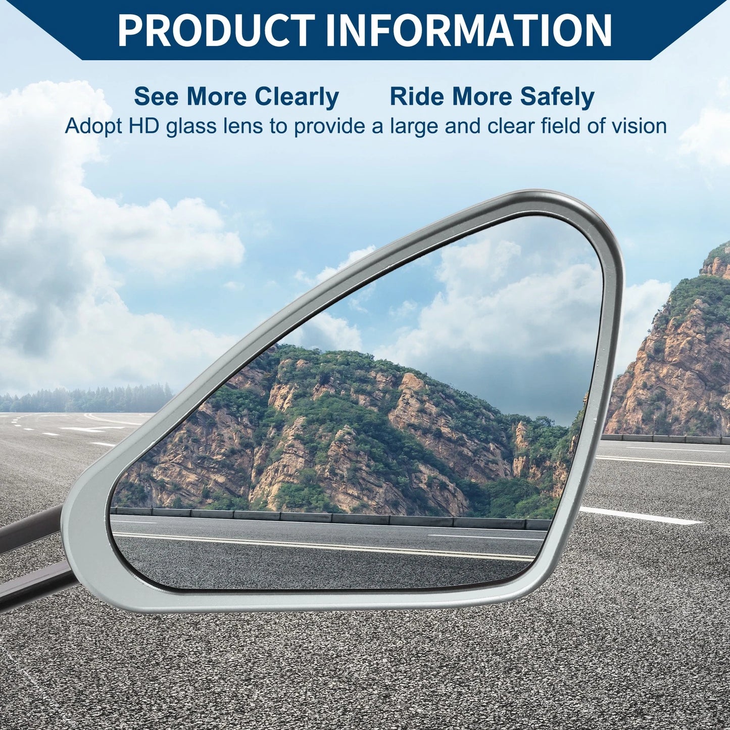 M8/M10 Motorcycle Rear View Mirrors Side Rearview Mirror Black Titanium Tone