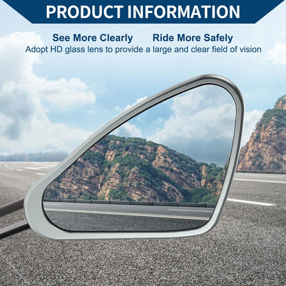 M8/M10 Motorcycle Rear View Mirrors Side Rearview Mirror Black Titanium Tone