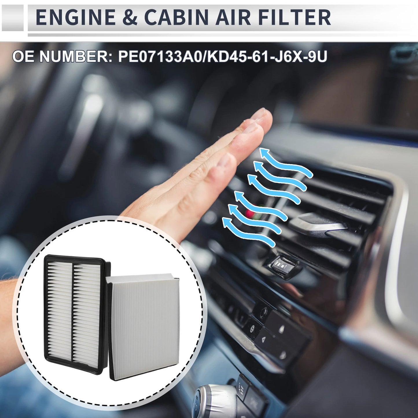 Cabin Air Filter Combo for Mazda CX-5 2.0L 2.2L 2.5L (2013-2024)