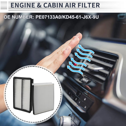 Cabin Air Filter Combo for Mazda CX-5 2.0L 2.2L 2.5L (2013-2024)