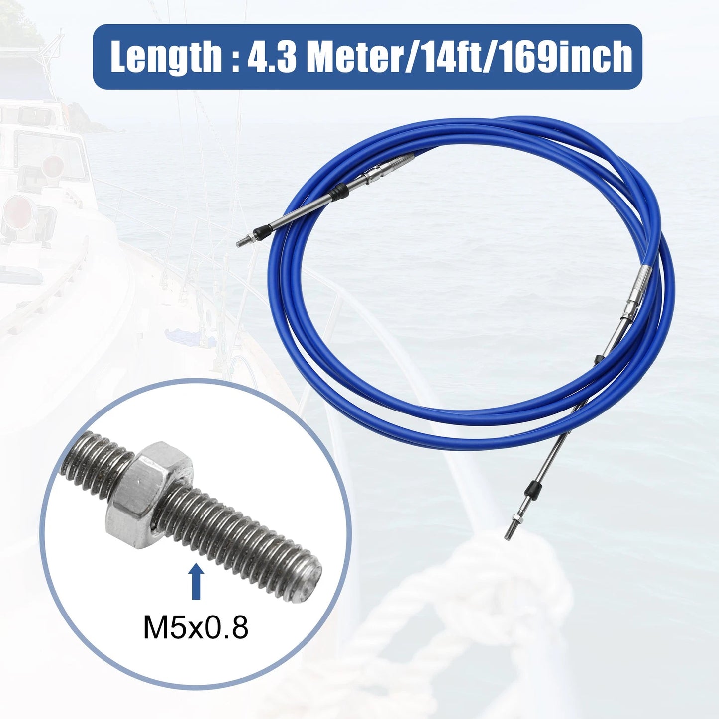 2 x Marine Throttle Shift Remote Control Box Cable for Boats